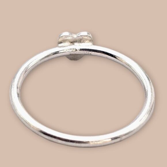 Heart Ring Sterling Silver 925 – Minimalist Dainty Design – Size 6.25 - Picture 5 of 8